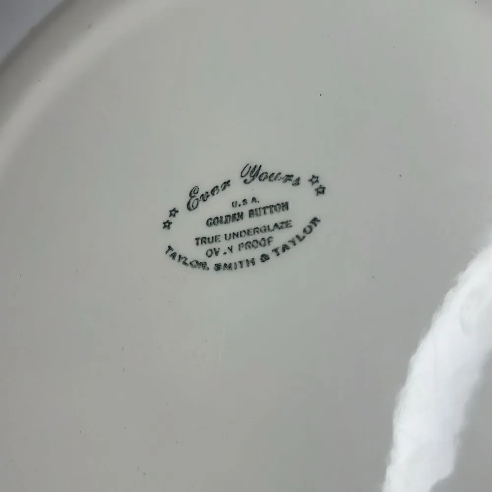 Taylor Smith & Taylor Golden Button Plates True Underglaze Oven Proof Set Of 3